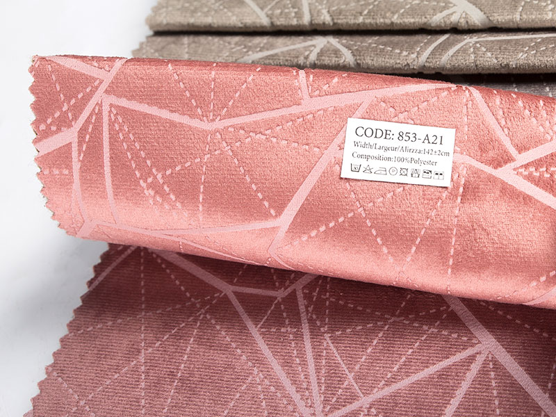Garn farget jacquard stoff med fløyelsfolie stempling