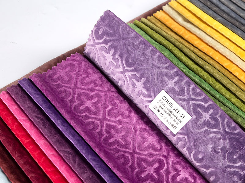 High-end farget preget fløyelsstoff for interiørdesign