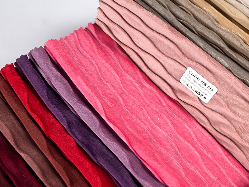 Velvet crinkle stoff