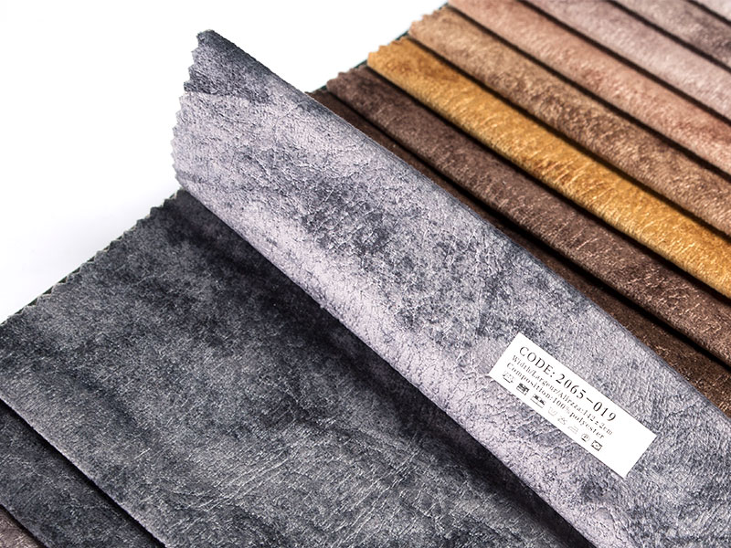 Allsidig trykt preg laminering fløyelsstoff til klær og tilbehør